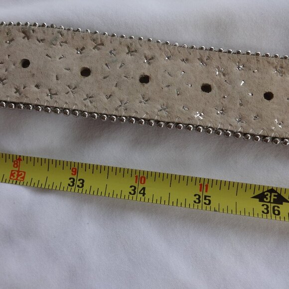 Christine Alexander women's belt size L Rhinestones on Brown Pony color, VGC - Picture 7 of 10